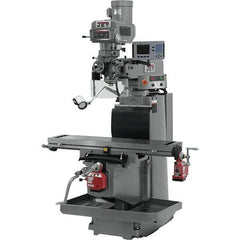 Jet - 54" Table Width x 12" Table Length, Variable Speed Pulley Control, 3 Phase Knee Milling Machine - R8 Spindle Taper, 5 hp - Industrial Tool & Supply