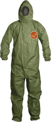 Dupont - Size 3XL Hazmat Chemical Resistant General Purpose Coveralls - Green, Zipper Closure, Elastic Cuffs, Elastic Ankles, Taped Seams - Industrial Tool & Supply