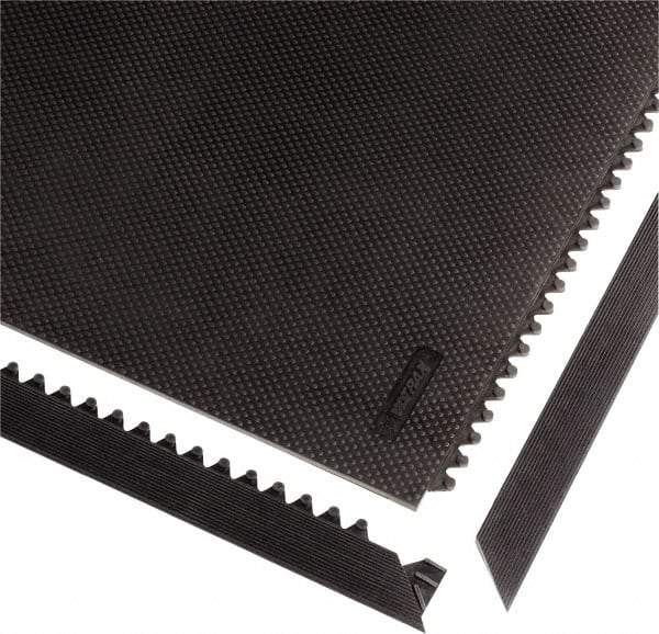 Notrax - 3' Long x 2" Wide x 1/2" Thick, Anti-Fatigue Modular Matting Tiles - Male, 4 Interlocking Sides, Black, For Dry Areas, Series 041 - Industrial Tool & Supply