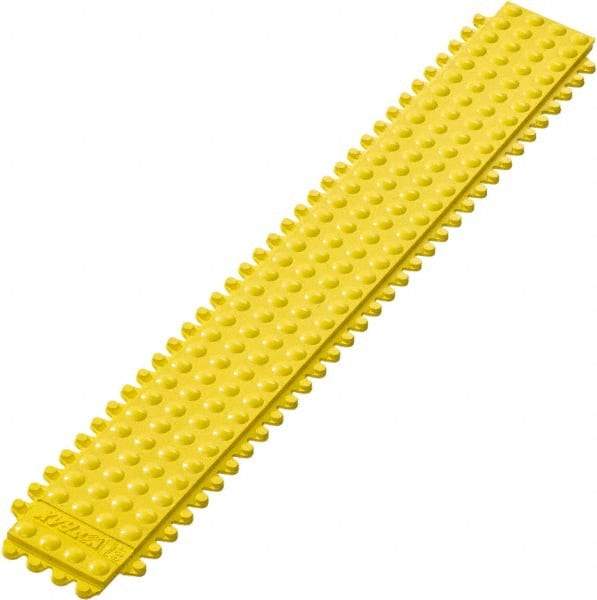 Notrax - 3' Long x 3" Wide x 5/8" Thick, Anti-Fatigue Modular Matting Tiles - Male, 4 Interlocking Sides, Yellow, For Dry Areas, Series 469 - Industrial Tool & Supply
