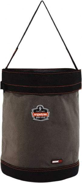 Ergodyne - 1 Pocket Gray & Black Canvas Tool Bucket - 16" Wide x 16" Deep x 20" High - Industrial Tool & Supply