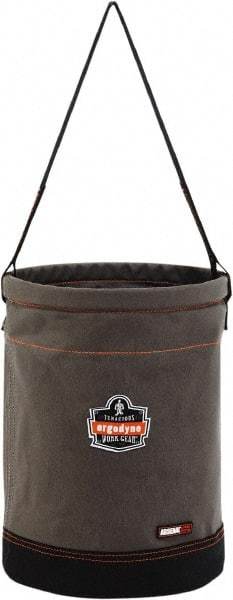 Ergodyne - 1 Pocket Gray Canvas Tool Bucket - 12-1/2" Wide x 12-1/2" Deep x 17" High - Industrial Tool & Supply