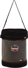 Ergodyne - 1 Pocket Gray & Black Canvas Tool Bucket - 12-1/2" Wide x 12-1/2" Deep x 17" High - Industrial Tool & Supply