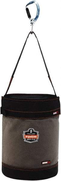 Ergodyne - 1 Pocket Gray & Black Canvas Tool Bucket - 12-1/2" Wide x 12-1/2" Deep x 17" High - Industrial Tool & Supply