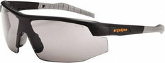 Ergodyne - Smoke Lenses, Framed Safety Glasses - Scratch Resistant, Matte Black Nylon Frame, Size Universal, Wrap Around - Industrial Tool & Supply