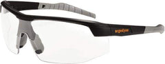 Ergodyne - Clear Lenses, Framed Safety Glasses - Anti-Fog, Scratch Resistant, Matte Black Nylon Frame, Size Universal, Wrap Around - Industrial Tool & Supply