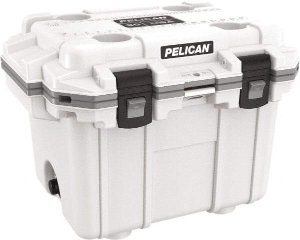 Pelican Products, Inc. - 30 Qt Cooler - Polypropylene, White/Gray - Industrial Tool & Supply