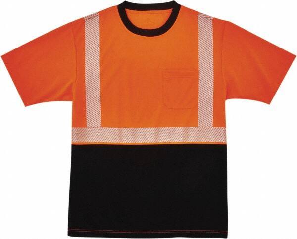 Ergodyne - Size 3XL, Orange/Black, High Visibility, Short Sleeve T-Pocket, - 50 to 54" Chest, 1 Pocket, Polyester - Industrial Tool & Supply