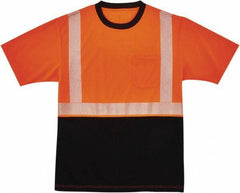 Ergodyne - Size 3XL, Orange/Black, High Visibility, Short Sleeve T-Pocket, - 50 to 54" Chest, 1 Pocket, Polyester - Industrial Tool & Supply