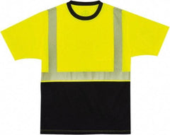 Ergodyne - Size S, Lime/Black, High Visibility, Short Sleeve T-Pocket, - 34 to 36" Chest, 1 Pocket, Polyester - Industrial Tool & Supply