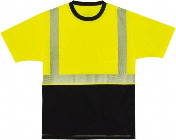 Ergodyne - Size 2XL, Lime/Black, High Visibility, Short Sleeve T-Pocket, - 46 to 50" Chest, 1 Pocket, Polyester - Industrial Tool & Supply