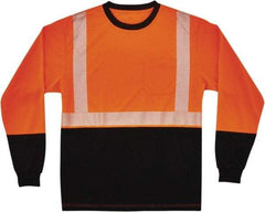 Ergodyne - Size 4XL, Orange/Black, High Visibility, Long Sleeve T-Pocket, - 54 to 58" Chest, 1 Pocket, Polyester - Industrial Tool & Supply