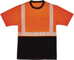 Ergodyne - Size 4XL, Orange/Black, High Visibility, Short Sleeve T-Pocket, - 54 to 58" Chest, 1 Pocket, Polyester - Industrial Tool & Supply