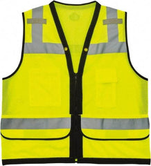 Ergodyne - Size S/M High Visibility Lime Mesh Surveyor's Vest - 36 to 44" Chest, ANSI 107-2015 Type R Class 2, Zipper Closure, 7 Pockets, Polyester - Industrial Tool & Supply
