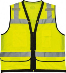 Ergodyne - Size 4X/5XL High Visibility Lime Mesh Surveyor's Vest - 58 to 64" Chest, ANSI 107-2015 Type R Class 2, Zipper Closure, 7 Pockets, Polyester - Industrial Tool & Supply