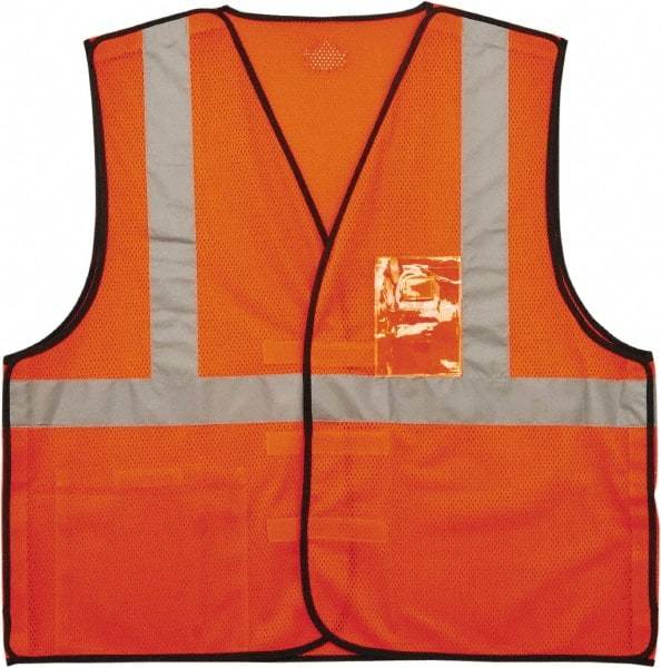 Ergodyne - Size L/XL High Visibility Orange Mesh Breakaway Vest - 44 to 52" Chest, ANSI 107-2015 Type R Class 2, Hook & Loop Closure, 2 Pockets, Polyester - Industrial Tool & Supply