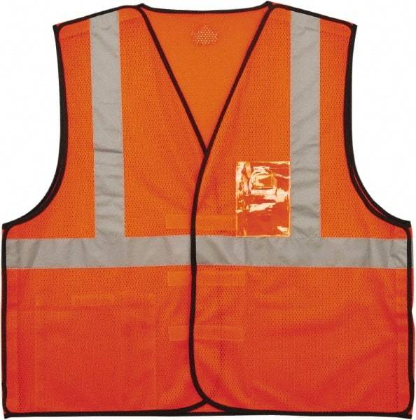 Ergodyne - Size 2X/3XL High Visibility Orange Mesh Breakaway Vest - 52 to 58" Chest, ANSI 107-2015 Type R Class 2, Hook & Loop Closure, 2 Pockets, Polyester - Industrial Tool & Supply