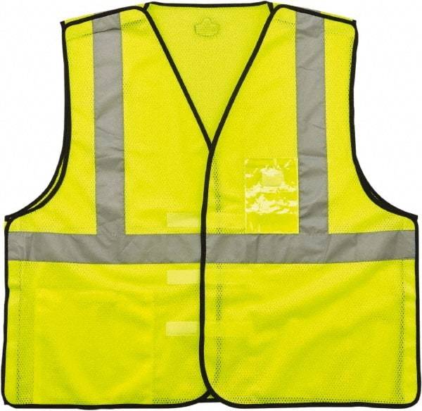 Ergodyne - Size S/M High Visibility Lime Mesh Breakaway Vest - 36 to 44" Chest, ANSI 107-2015 Type R Class 2, Hook & Loop Closure, 2 Pockets, Polyester - Industrial Tool & Supply