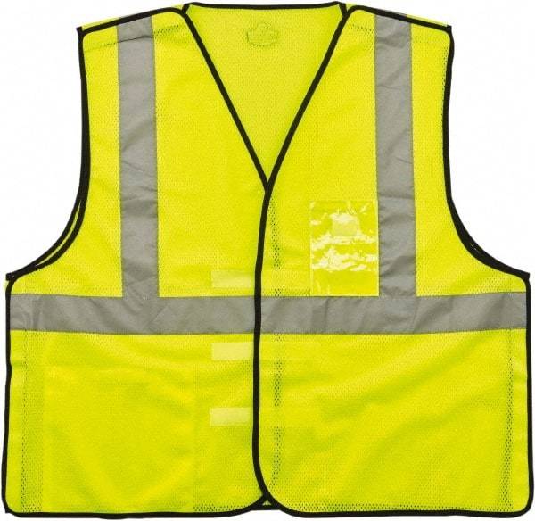 Ergodyne - Size L/XL High Visibility Lime Mesh Breakaway Vest - 44 to 52" Chest, ANSI 107-2015 Type R Class 2, Hook & Loop Closure, 2 Pockets, Polyester - Industrial Tool & Supply