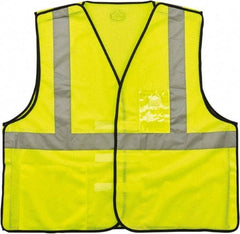 Ergodyne - Size 4X/5XL High Visibility Lime Mesh Breakaway Vest - 58 to 64" Chest, ANSI 107-2015 Type R Class 2, Hook & Loop Closure, 2 Pockets, Polyester - Industrial Tool & Supply