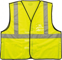 Ergodyne - Size 2X/3XL High Visibility Lime Mesh Breakaway Vest - 52 to 58" Chest, ANSI 107-2015 Type R Class 2, Hook & Loop Closure, 2 Pockets, Polyester - Industrial Tool & Supply