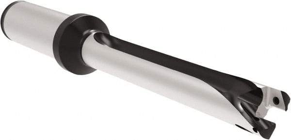 Allied Machine and Engineering - Series 14, 14 to 14.99mm Diam, 3/4" Diam Straight Shank with Flange, Straight Flute Spade Drill - 4-9/64" Max Depth, 5.207" Body Length, 7-11/32" OAL, Standard Length, Through Coolant - Industrial Tool & Supply