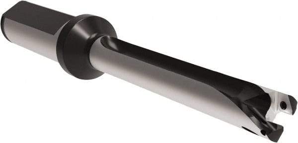 Allied Machine and Engineering - Series 13, 13 to 13.99mm Diam, 20mm Diam Straight Shank with Flange, Straight Flute Spade Drill - 139.9mm Max Depth, 219.4mm OAL, Long Length, Through Coolant - Industrial Tool & Supply