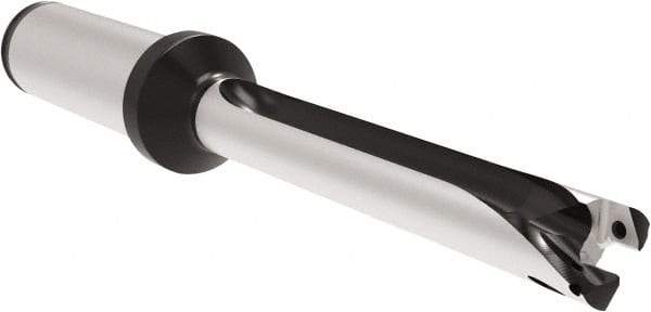 Allied Machine and Engineering - Series 13, 13 to 13.99mm Diam, 3/4" Diam Straight Shank with Flange, Straight Flute Spade Drill - 3-55/64" Max Depth, 4.921" Body Length, 7" OAL, Standard Length, Through Coolant - Industrial Tool & Supply