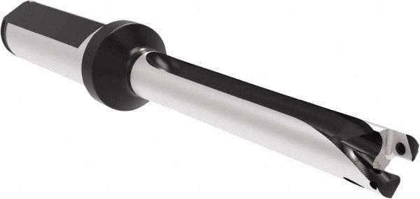 Allied Machine and Engineering - Series 11, 11 to 11.99mm Diam, 16mm Diam Straight Shank with Flange, Straight Flute Spade Drill - 83.9mm Max Depth, 160.4mm OAL, Standard Length, Through Coolant - Industrial Tool & Supply