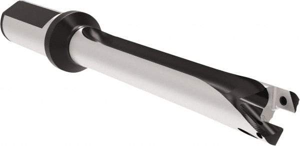 Allied Machine and Engineering - Series 20, 20 to 21.99mm Diam, 25mm Diam Straight Shank with Flange, Straight Flute Spade Drill - 153.9mm Max Depth, 246.9mm OAL, Standard Length, Through Coolant - Industrial Tool & Supply