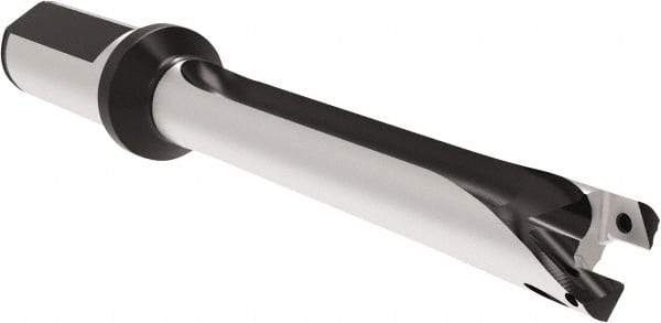 Allied Machine and Engineering - Series 20, 20 to 21.99mm Diam, 1" Diam Straight Shank with Flange, Straight Flute Spade Drill - 8-21/32" Max Depth, 12.4" OAL, Long Length, Through Coolant - Industrial Tool & Supply