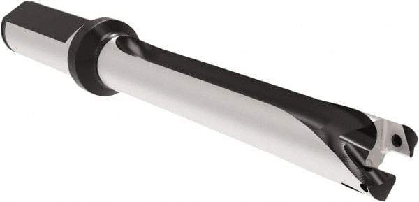 Allied Machine and Engineering - Series 17, 17 to 17.99mm Diam, 20mm Diam Straight Shank with Flange, Straight Flute Spade Drill - 125.9mm Max Depth, 208.9mm OAL, Standard Length, Through Coolant - Industrial Tool & Supply