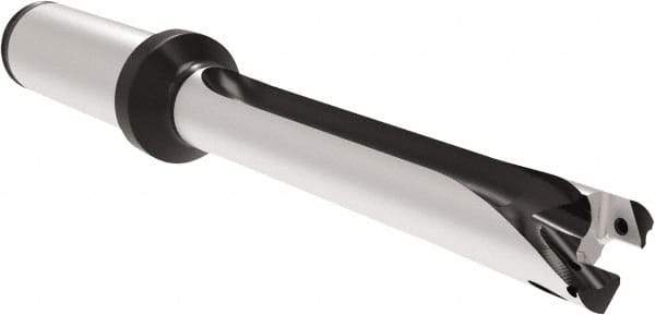 Allied Machine and Engineering - Series 15, 15 to 15.99mm Diam, 20mm Diam Straight Shank with Flange, Straight Flute Spade Drill - 159.9mm Max Depth, 239.5mm OAL, Long Length, Through Coolant - Industrial Tool & Supply