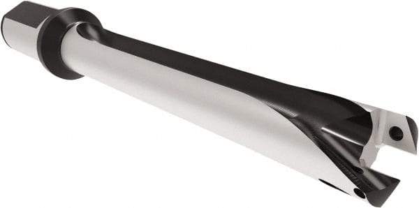 Allied Machine and Engineering - Series 26, 26 to 28.99mm Diam, 32mm Diam Straight Shank with Flange, Straight Flute Spade Drill - 202.9mm Max Depth, 307.4mm OAL, Standard Length, Through Coolant - Industrial Tool & Supply