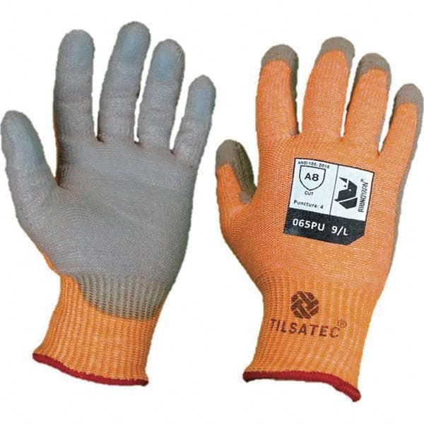 Tilsatec - Size L (9), ANSI Cut Lvl A8, Puncture Lvl 4, Abrasion Lvl 4, Polyurethane Coated Cut & Puncture Resistant Gloves - Industrial Tool & Supply