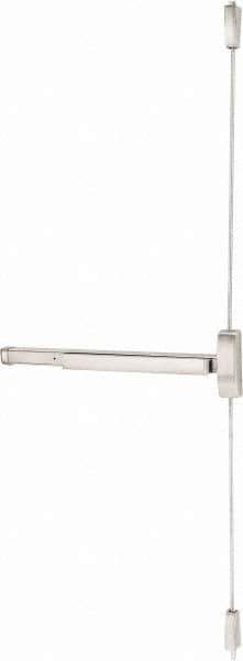 Stanley - Fire Rated, Left & Right Hand, Surface Vertical Rod - Satin Stainless Steel Finish, 28 to 36" Door Width, Grade 1 - Industrial Tool & Supply