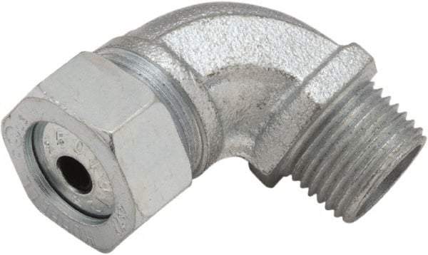 Hubbell-Raco - 1/2" Trade, Malleable Iron Angled Liquidtight Conduit Connector - Industrial Tool & Supply