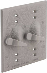 Hubbell-Raco - 2 Outlet, Powder Coat Finish, Rectangle Weather Resistant Box Cover - 0.859" Long x 4-17/32" Wide x 4-17/32" High, Wet Location, Aluminum, CSA Certified & UL Listed - Industrial Tool & Supply