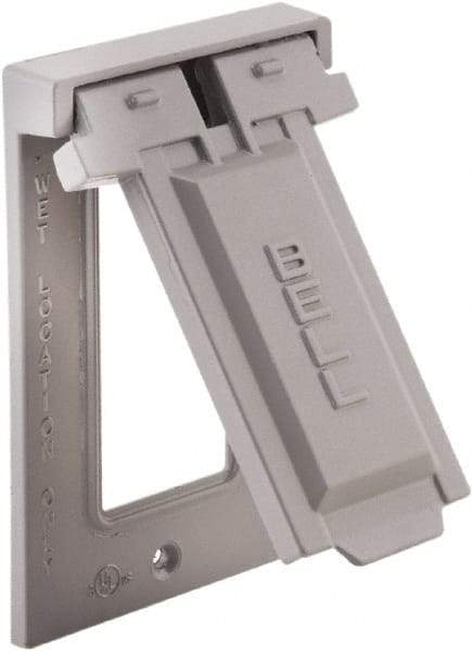 Hubbell-Raco - 1 Outlet, Powder Coat Finish, Rectangle Weather Resistant Box Cover - 0.797" Long x 2-13/16" Wide x 4-9/16" High, Wet Location, Aluminum, UL Listed - Industrial Tool & Supply