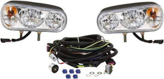 Buyers Products - 1,500 Lumens, 12 Volt DC, Double Post Halogen Headlight - 3200K Color Scale, 55 Low/High Watt, Oval - Industrial Tool & Supply