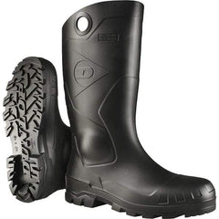 Dunlop Protective Footwear - Men's Size 8 Standard Width Steel Work Boot - Black, PVC Upper, PVC Outsole, 14" High, Waterproof, Pull-On - Industrial Tool & Supply