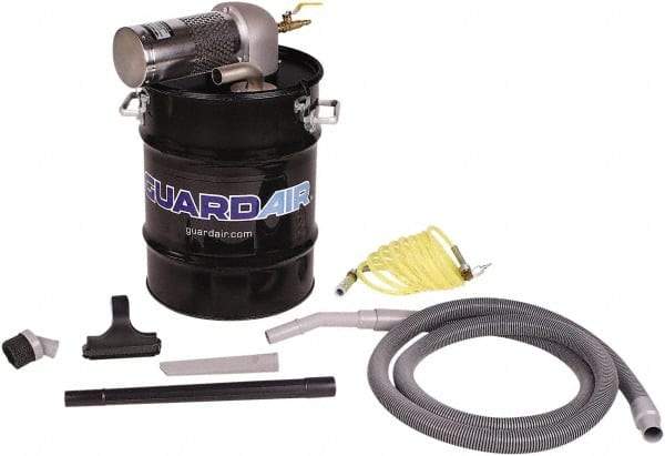Guardair - 10 Gal Steel Tank, Air Powered Wet/Dry Vacuum - 5 Peak hp, 10' Hose Fitting, Cordless, Cartridge Filter - Industrial Tool & Supply