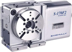 Samchully - 1 Spindle, 124mm Horizontal & Vertical Rotary Table - 120 kg (264 Lb) Max Horiz Load, 120mm Centerline Height, 30mm Through Hole - Industrial Tool & Supply