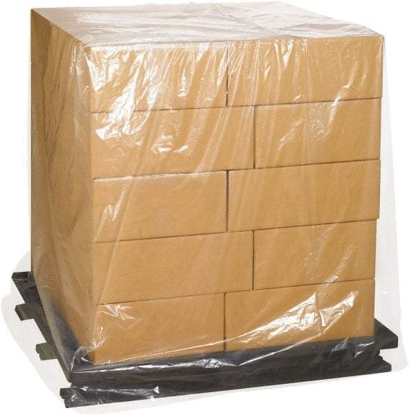 Made in USA - 40" Long x 48" Wide x 100" High Pallet Cover - Clear, Case, 100 Piece - Industrial Tool & Supply
