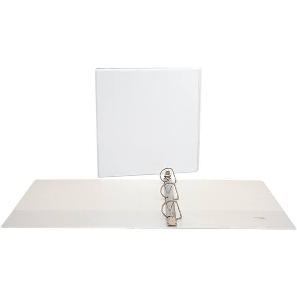 Universal One - 375 Sheet Capacity, 8-1/2 x 11", View Ring Binder - Polypropylene, White - Industrial Tool & Supply