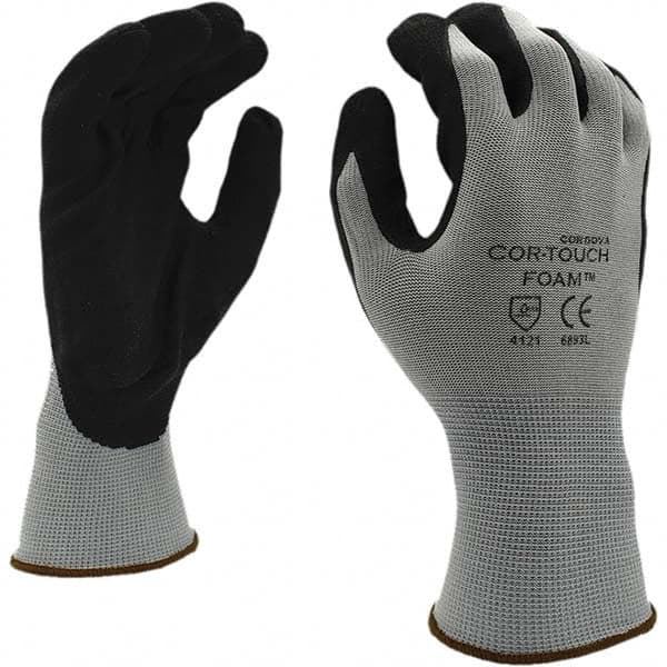 Cordova - Size M (8) Nitrile Coated Nylon Work Gloves - Industrial Tool & Supply