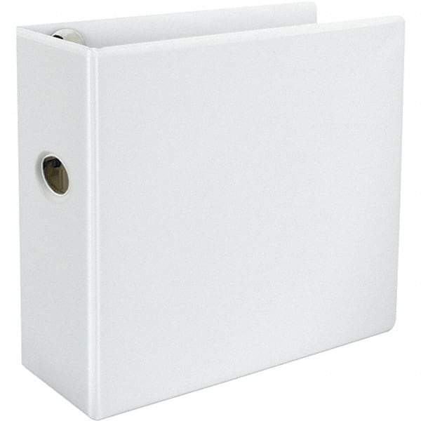 Universal One - 1,050 Sheet Capacity, 8-1/2 x 11", View Ring Binder - Polypropylene, White - Industrial Tool & Supply