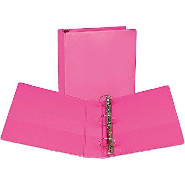 Samsill - 400 Sheet Capacity, 8-1/2 x 11", View Ring Binder - Vinyl Covered Chipboard, Berry - Industrial Tool & Supply