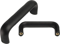 Electro Hardware - 5.2" Between Centers M8 Hole, Polyamide External Pull Handle - 0.98" Handle Width, 1.97" Handle Height, 5.83" OAL, Plastic Finish - Industrial Tool & Supply