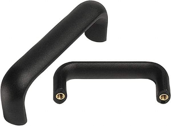 Electro Hardware - 3.39" Between Centers M6 Hole, Polyamide External Pull Handle - 0.79" Handle Width, 1.57" Handle Height, 3.88" OAL, Plastic Finish - Industrial Tool & Supply